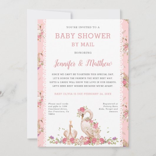 Baby shower per post  kaart (Voorkant)