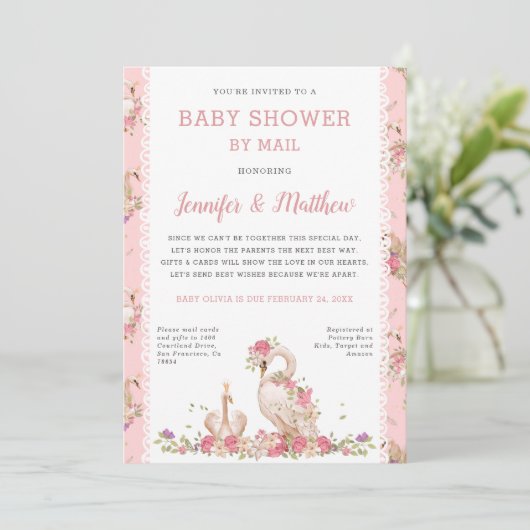 Baby shower per post  kaart (Staand voorkant)