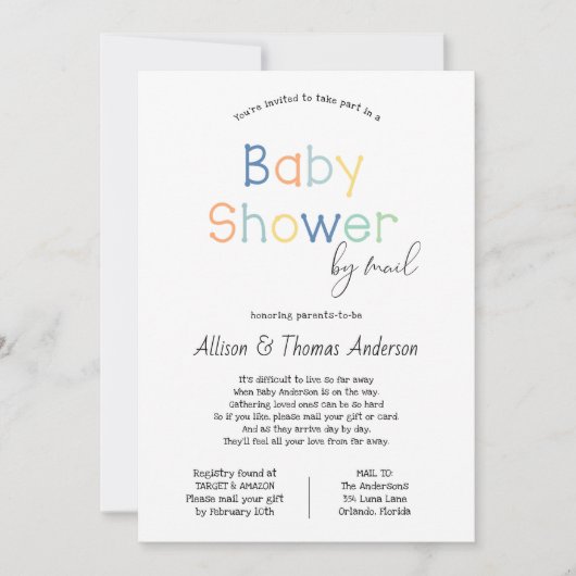 Baby shower per post kaart (Voorkant)