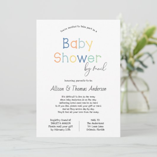Baby shower per post kaart (Staand voorkant)