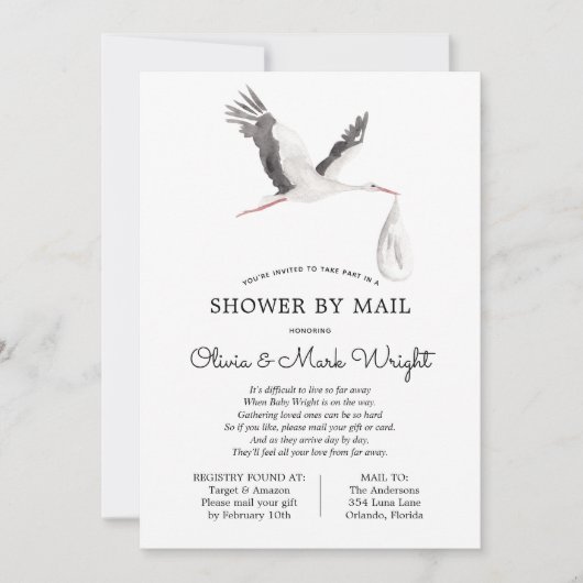 Baby shower per post kaart (Voorkant)