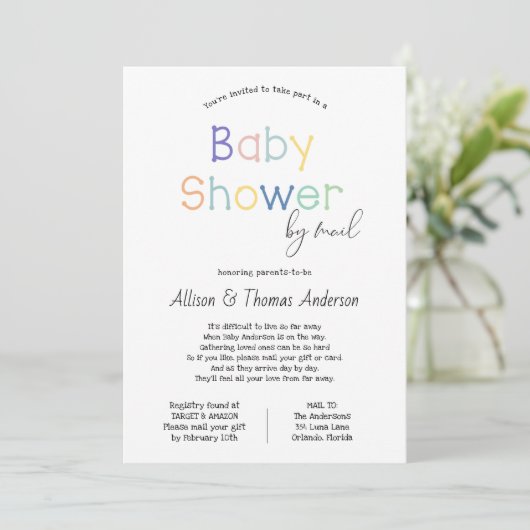 Baby shower per post kaart (Staand voorkant)