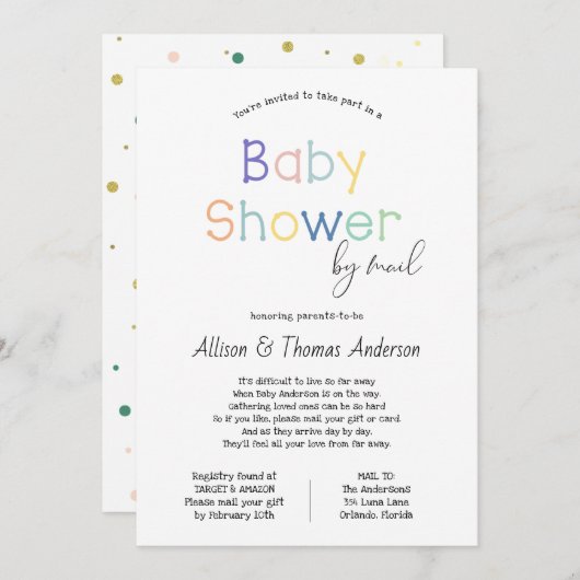 Baby shower per post kaart (Voorkant / Achterkant)