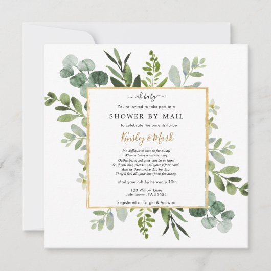 Baby shower per post kaart (Voorkant)