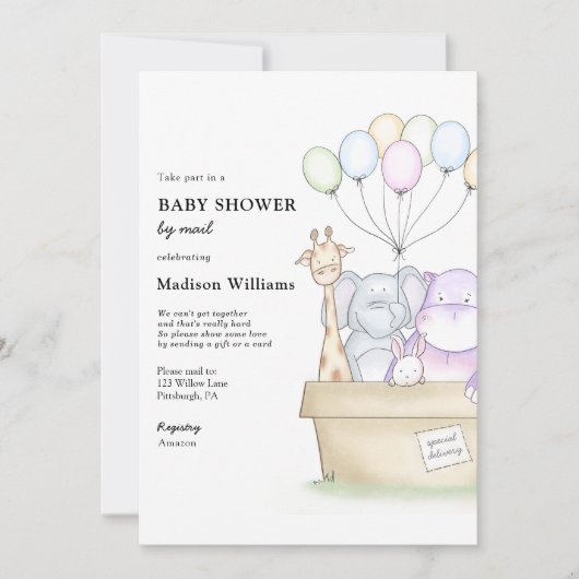 Baby shower per post kaart (Voorkant)