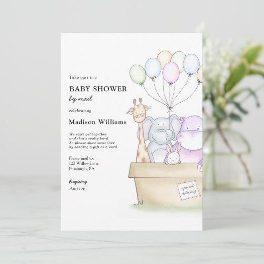Baby shower per post kaart (Staand voorkant)