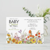 Baby shower per post kleurrijke wilde bloemen kaart (Staand voorkant)