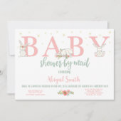 Baby Shower Per Post, Konijn Baby Shower Kaart (Voorkant)