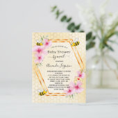 Baby shower per post mam om geel meisje te worden briefkaart (Staand voorkant)