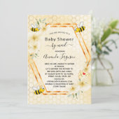 Baby shower per post mam om gele bloem te worden kaart (Staand voorkant)