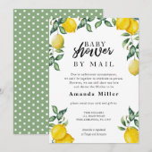 Baby shower per post met waterverf citroenen save the date (Voorkant / Achterkant)