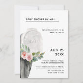 Baby shower per post Minimal Dusty Roos Floral Kaart (Voorkant)