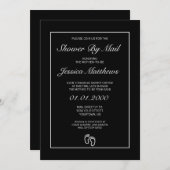 Baby shower per post Modern minimalistisch zwart w Kaart (Voorkant / Achterkant)