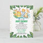 Baby shower per post oerwoud van Safari Kaart (Staand voorkant)