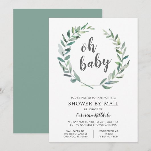 Baby shower per post Oh Baby Genderneutraliteit Kaart (Voorkant / Achterkant)
