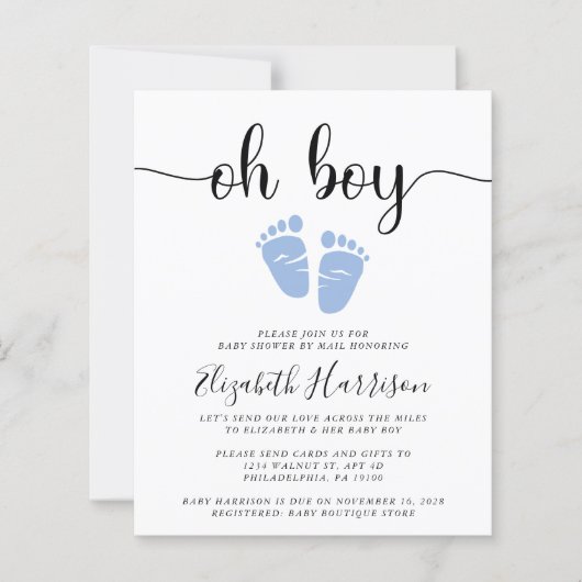 Baby Shower Per Post Oh Jongen Blauwe Budget Uitno (Voorkant)