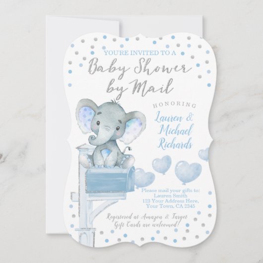 Baby Shower per post olifant Kaart (Voorkant)