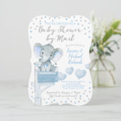 Baby Shower per post olifant Kaart (Staand voorkant)