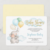 Baby shower per post olifantenjongen kaart (Voorkant / Achterkant)