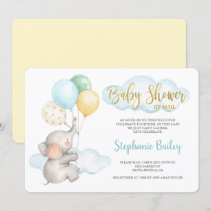 Baby shower per post olifantenjongen kaart