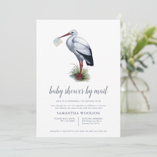 Baby shower per post opslaan kaart (Staand voorkant)