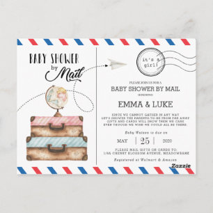 Baby shower per post over lange afstand Briefkaart