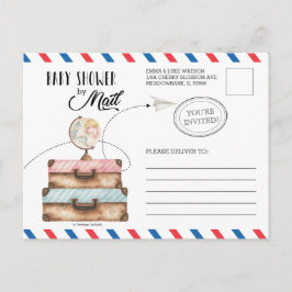 Baby shower per post over lange afstand Briefkaart