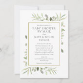 Baby shower per post over lange afstand groen kaart (Voorkant)