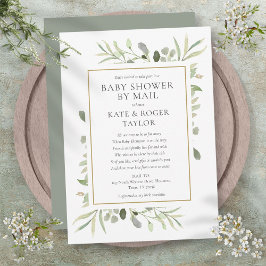 Baby shower per post over lange afstand groen kaart