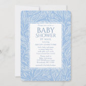 Baby shower per post pastel blauw flessenpatroon kaart (Voorkant)