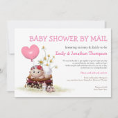 Baby shower per post Schattige Baby Ladybird Flowe Kaart (Voorkant)