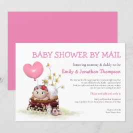 Baby shower per post Schattige Baby Ladybird Flowe Kaart