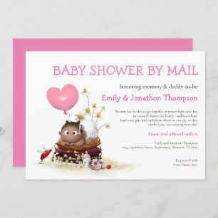 Baby shower per post Schattige baby meisje lievehe Kaart