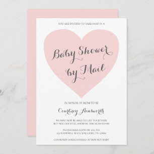 Baby shower per post Schattige roze hart meisje Kaart