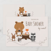 Baby shower per post Schattige Woodland Animals Kaart (Voorkant / Achterkant)