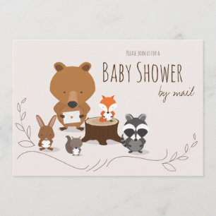 Baby shower per post Schattige Woodland Animals Kaart