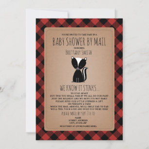 Baby shower per post sociale vervormingskunk kaart