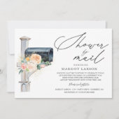 baby shower per post Uitnodiging Blush Pink Floral (Voorkant)