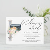 baby shower per post Uitnodiging Blush Pink Floral (Staand voorkant)