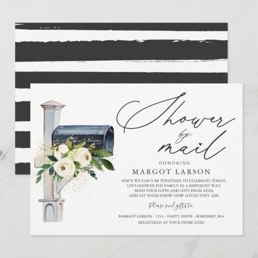 baby shower per post Uitnodiging Genderneutraal (Voorkant / Achterkant)