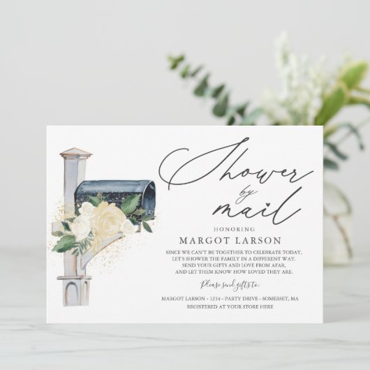 Baby shower per post uitnodiging genderneutraal (Staand voorkant)