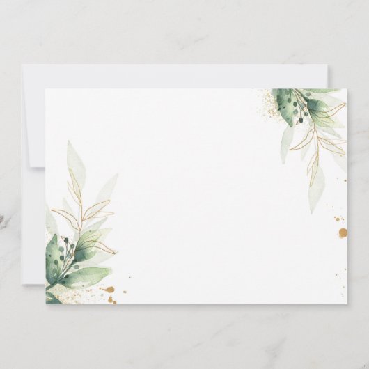 Baby shower per post uitnodiging groen & goud (Achterkant)