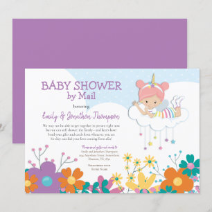 Baby shower per post Unicorn Fairy Florals Kaart