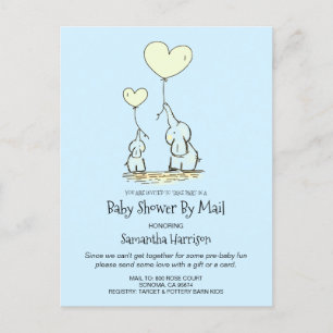Baby shower per post van mama en Baby olifant Baby Uitnodiging Briefkaart