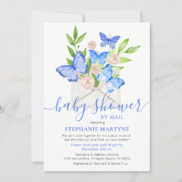 Baby shower per post vlinderenvelop blauw kaart