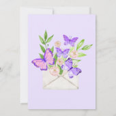 Baby shower per post vlinderenvelop Paarse Kaart (Achterkant)