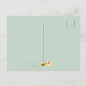 Baby shower per post witte eucalyptus greenery bee briefkaart (Achterkant)
