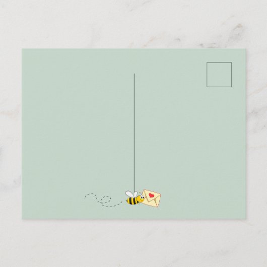 Baby shower per post witte eucalyptus greenery bee briefkaart (Achterkant)