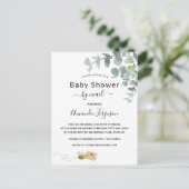 Baby shower per post witte eucalyptus greenery bee briefkaart (Staand voorkant)