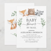 Baby shower per post Woodland Eucalyptus groen Kaart (Voorkant / Achterkant)